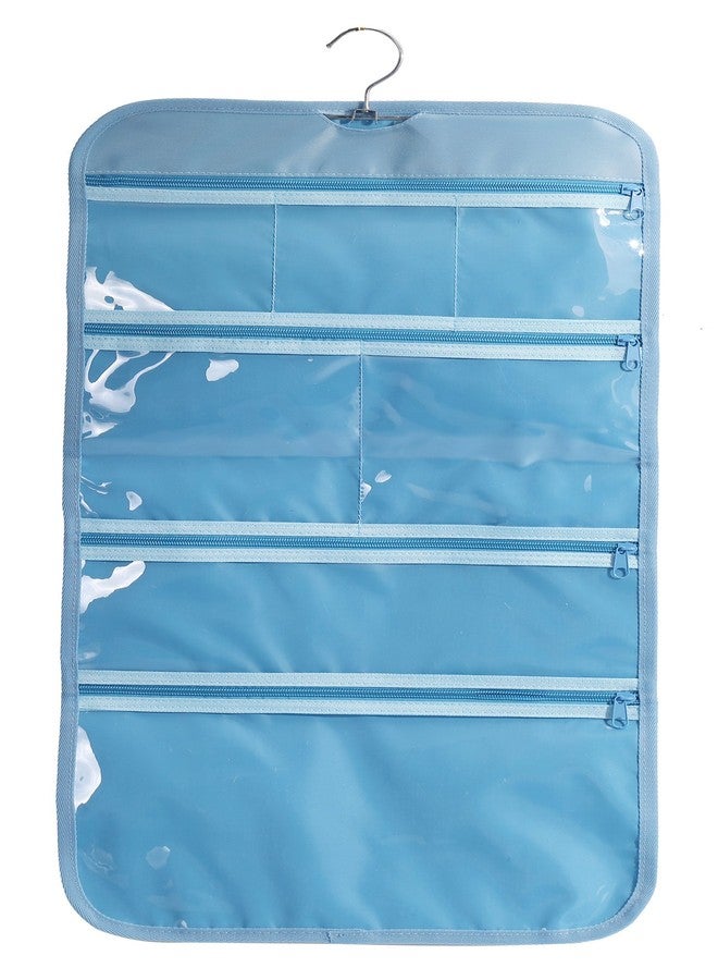Wodison Foldable Clear Hanging Travel Toiletry Bag Cosmetic Organizer Storage (Blue) - Image 4